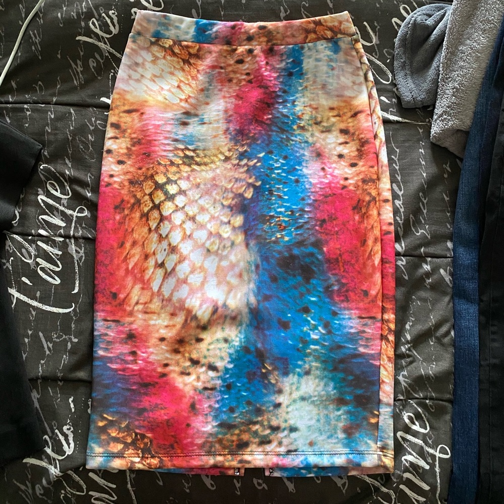 Colorful High Waisted Pencil Skirt - Picture 1 of 3